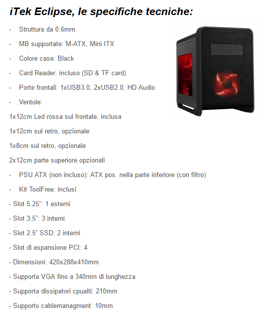 itek eclipse spec