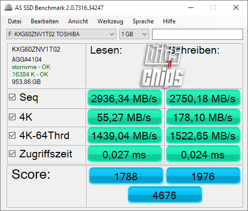 kioxia xg6 1tb as ssd bench