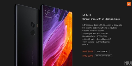 mi mix spec